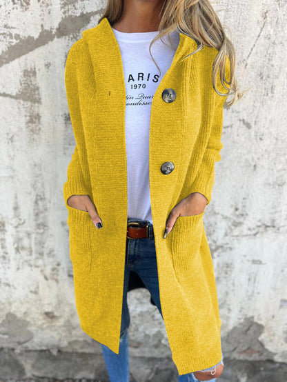Mayme - Langer Strickcardigan mit Kapuze 4