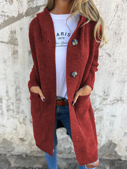 Mayme - Langer Strickcardigan mit Kapuze 6