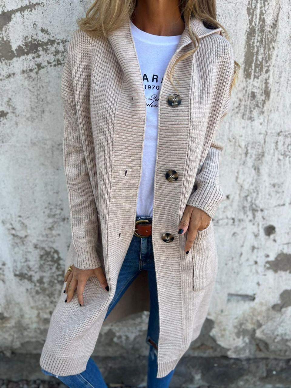 Mayme - Langer Strickcardigan mit Kapuze 7