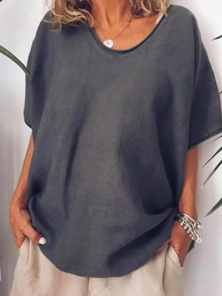 MiaSofia Übergroßes Leinen-T-Shirt 0
