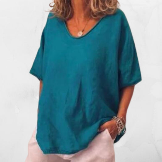 MiaSofia Übergroßes Leinen-T-Shirt 1