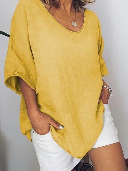 MiaSofia Übergroßes Leinen-T-Shirt 2