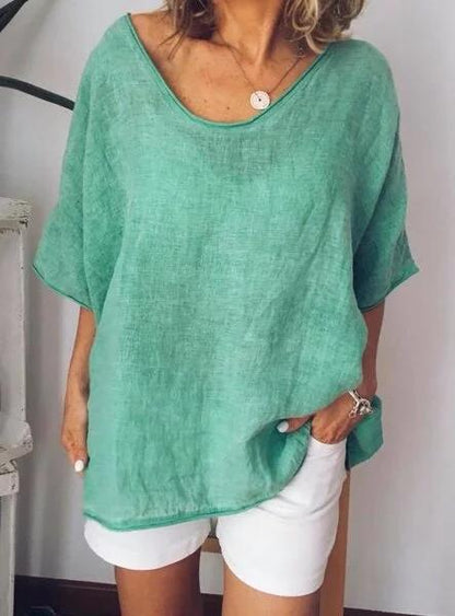 MiaSofia Übergroßes Leinen-T-Shirt 5