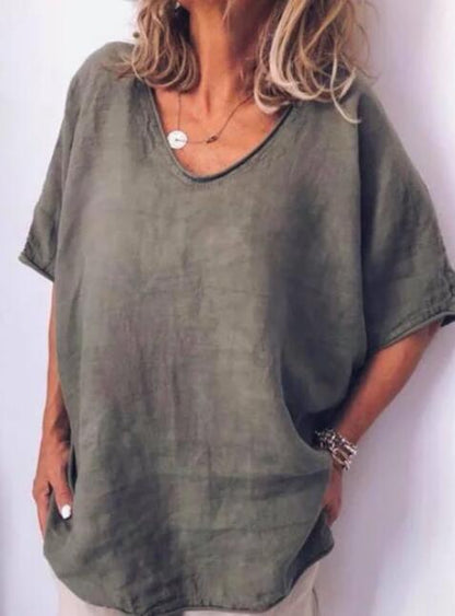 MiaSofia Übergroßes Leinen-T-Shirt 6