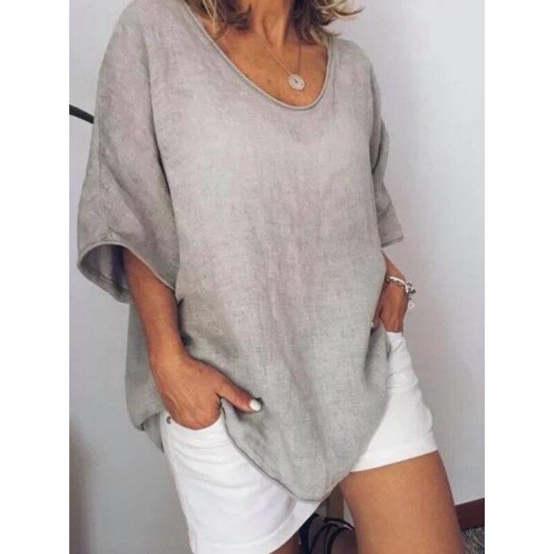 MiaSofia Übergroßes Leinen-T-Shirt 8