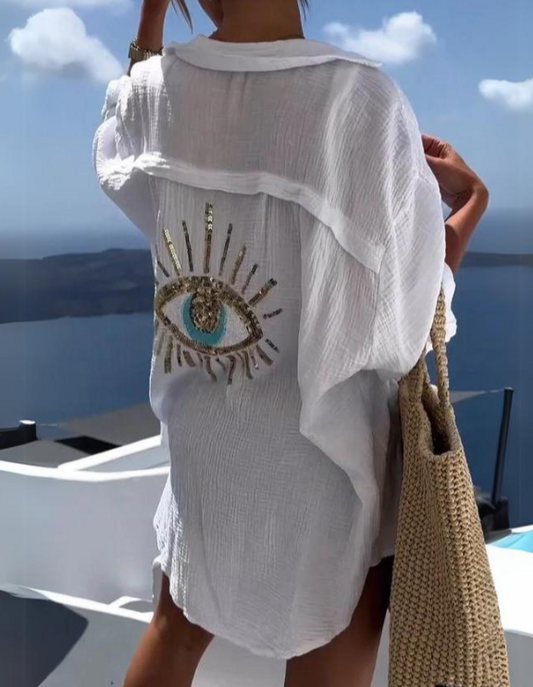 Miriam | Damen Hemd mit Nazar Auge 0