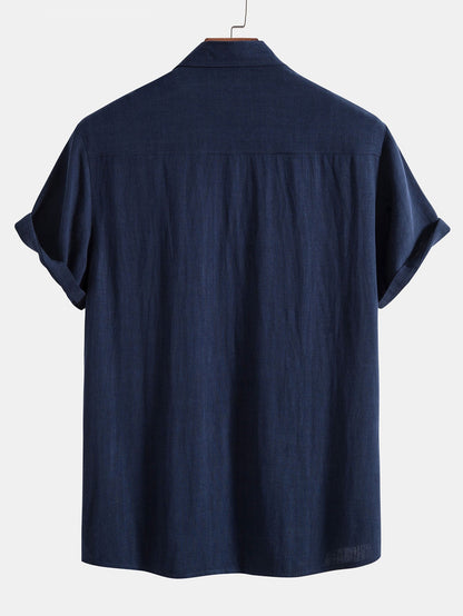 Old Money Style Sommer leinen kurzärmliges polo hemd für Herren 1