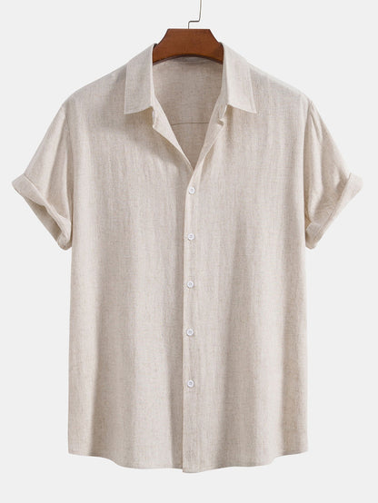 Old Money Style Sommer leinen kurzärmliges polo hemd für Herren 2