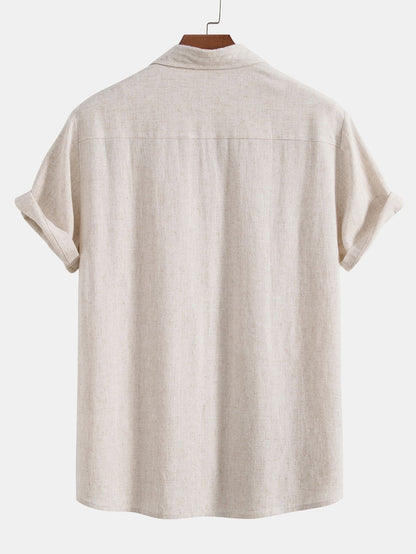 Old Money Style Sommer leinen kurzärmliges polo hemd für Herren 3
