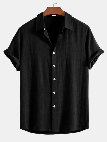 Old Money Style Sommer leinen kurzärmliges polo hemd für Herren 5