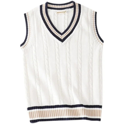 Old Money Style V Ausschnitt Retro Pullover Weste für Herren 0