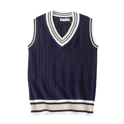 Old Money Style V Ausschnitt Retro Pullover Weste für Herren 10