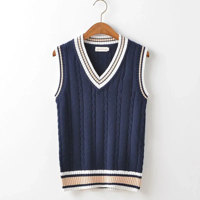 Old Money Style V Ausschnitt Retro Pullover Weste für Herren 2