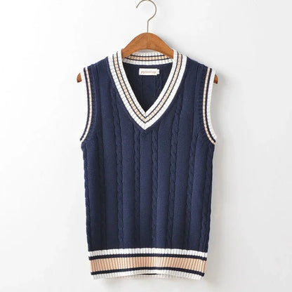 Old Money Style V Ausschnitt Retro Pullover Weste für Herren 2