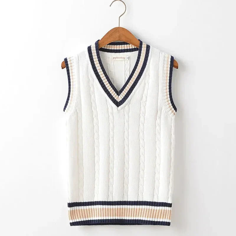 Old Money Style V Ausschnitt Retro Pullover Weste für Herren 3