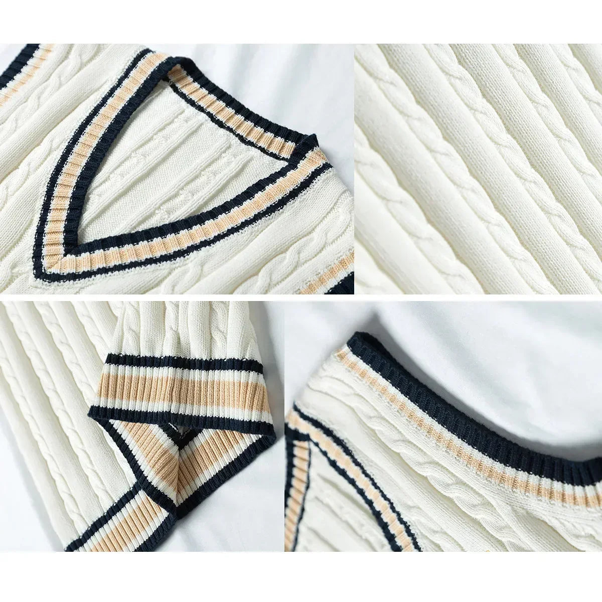 Old Money Style V Ausschnitt Retro Pullover Weste für Herren 4