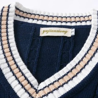 Old Money Style V Ausschnitt Retro Pullover Weste für Herren 5