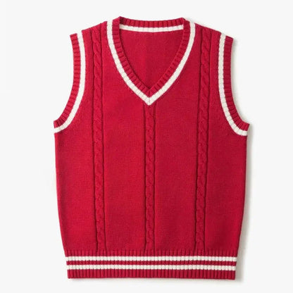 Old Money Style V Ausschnitt Retro Pullover Weste für Herren 7