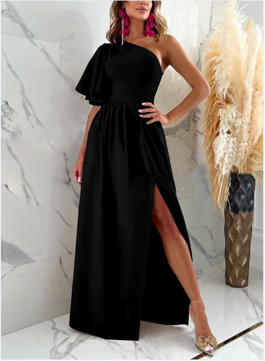 One Shoulder Maxikleid 1