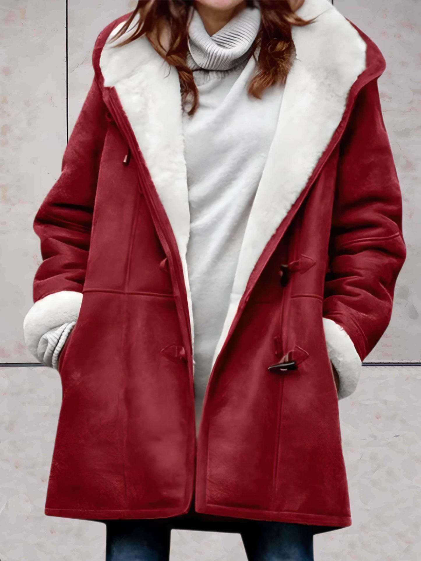Reta - Luxuriöser Wintermantel aus Wildlederimitat mit Fleece-Futter 3