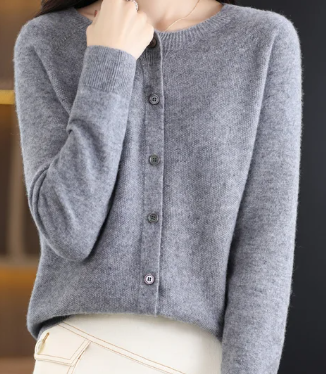 Rochelle - Strickjacke mit O Ausschnitt Damenpullover 6
