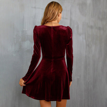Rotes Samtkleid 3