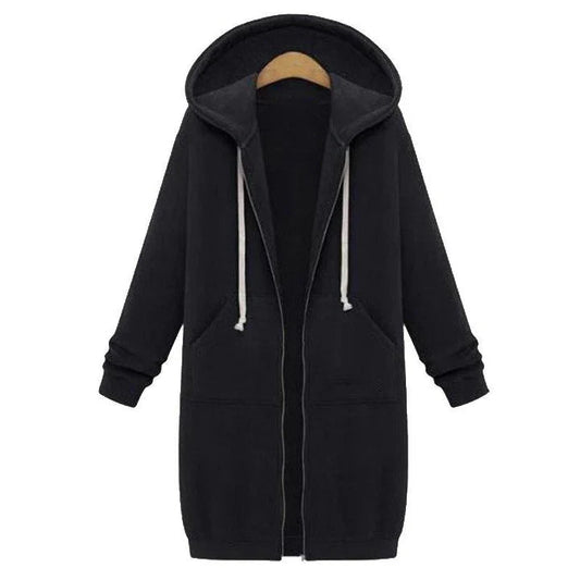 Roza - ein lang geschnittenes damen-sweatshirt mit reibverschluss 0