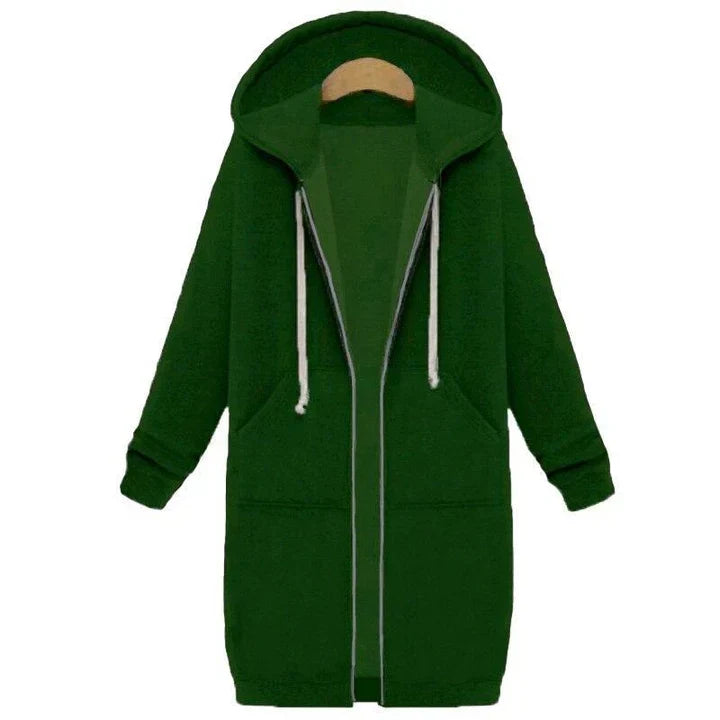 Roza - ein lang geschnittenes damen-sweatshirt mit reibverschluss 2