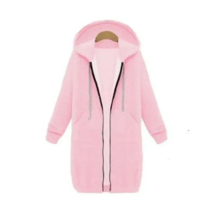 Roza - ein lang geschnittenes damen-sweatshirt mit reibverschluss 5