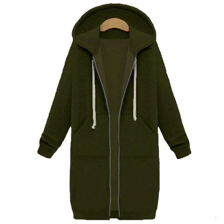 Roza - ein lang geschnittenes damen-sweatshirt mit reibverschluss 6