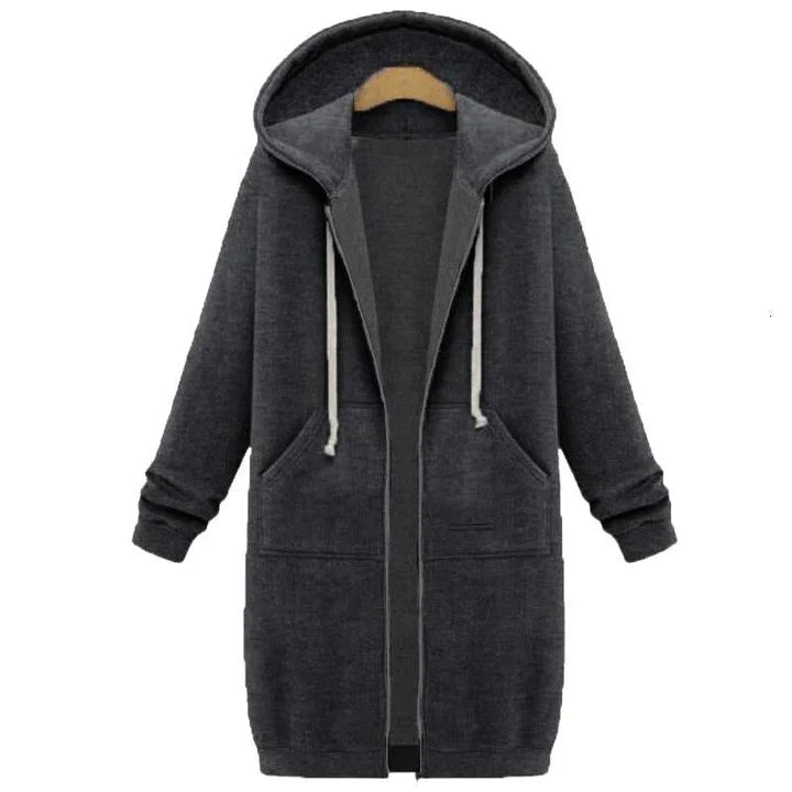 Roza - ein lang geschnittenes damen-sweatshirt mit reibverschluss 8