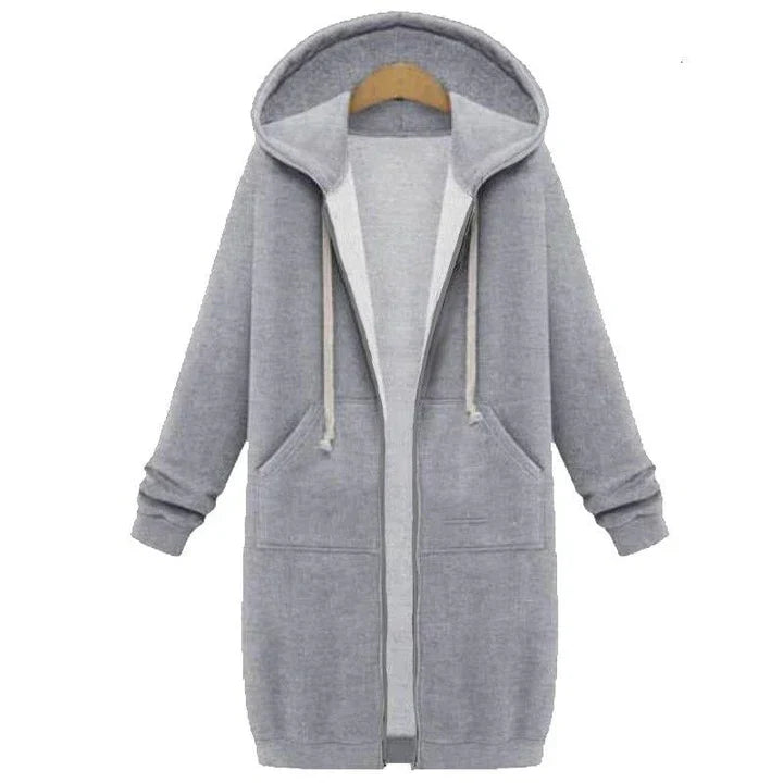 Roza - ein lang geschnittenes damen-sweatshirt mit reibverschluss 9