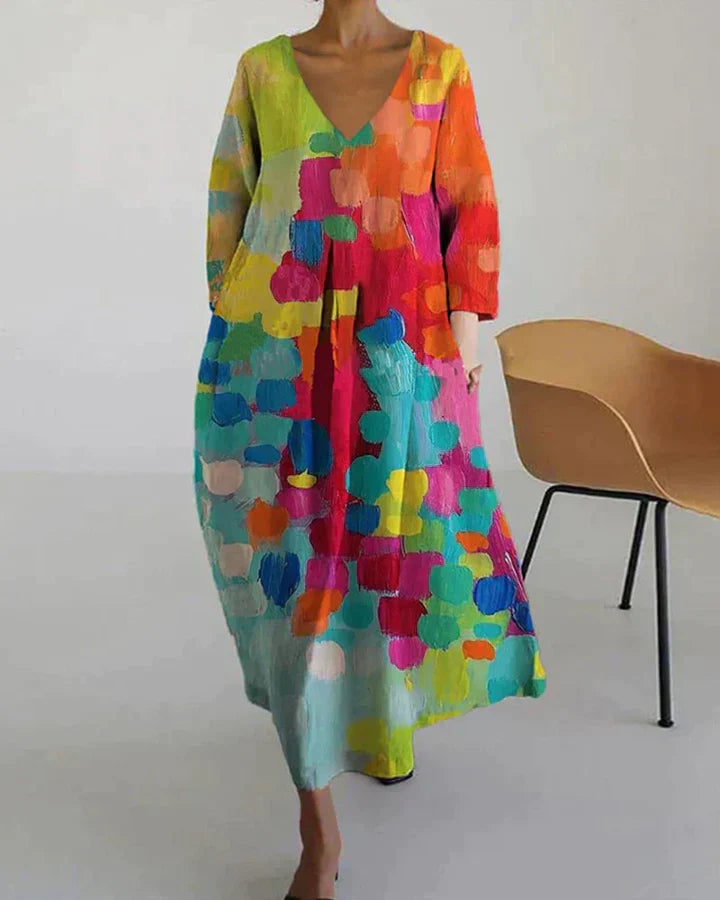 Sabrina – bunt bedrucktes kleid 0