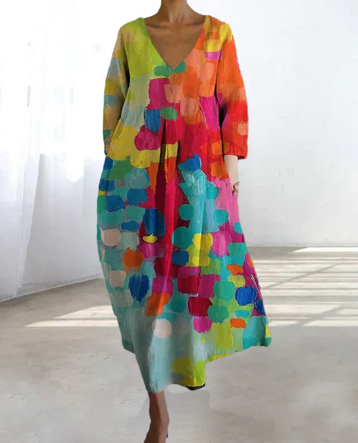 Sabrina – bunt bedrucktes kleid 2