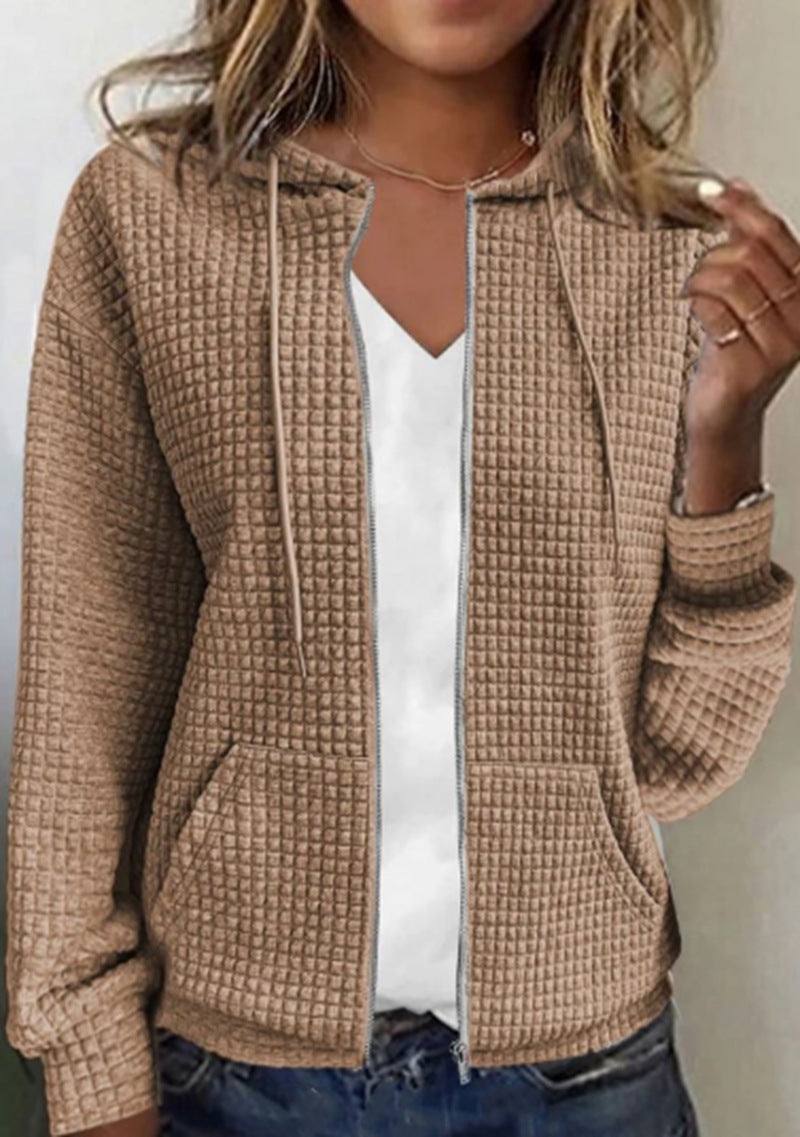 Sandra | Lässige Jacke mit Tasche in Uni-Farbe 1