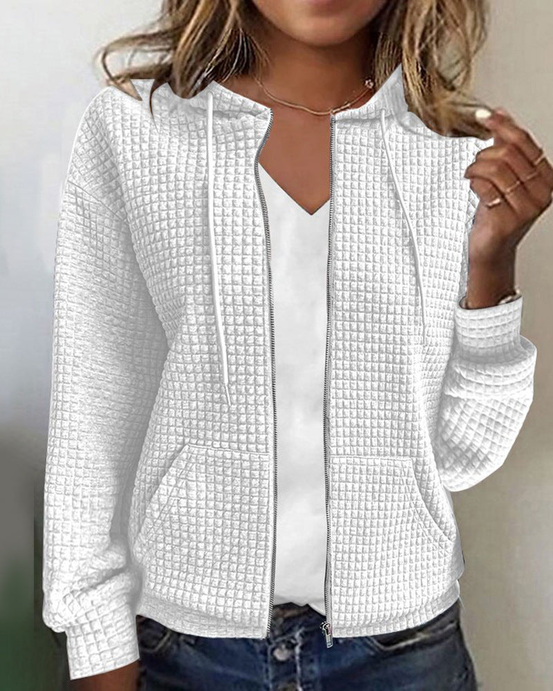 Sandra | Lässige Jacke mit Tasche in Uni-Farbe 2