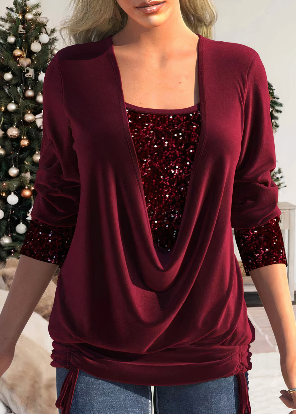Sarina - Stilvolle Glitzerbluse 0