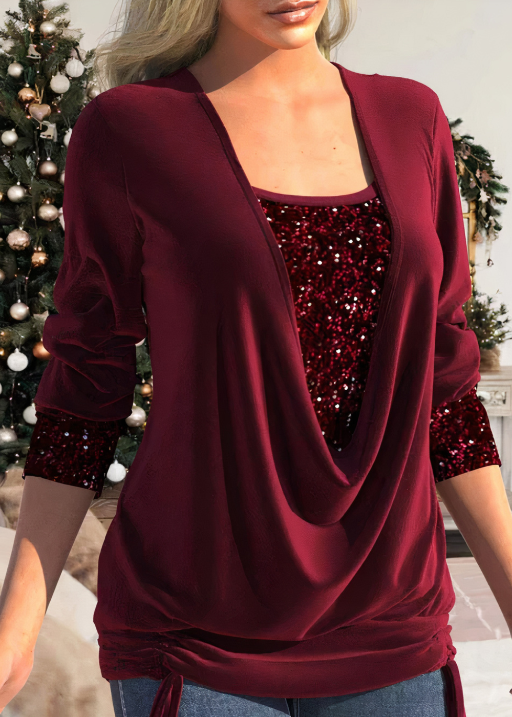Sarina - Stilvolle Glitzerbluse 1