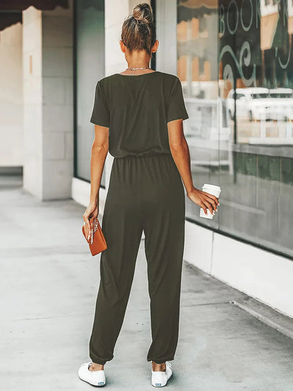 Schwarzer kurzärmeliger Jumpsuit 3