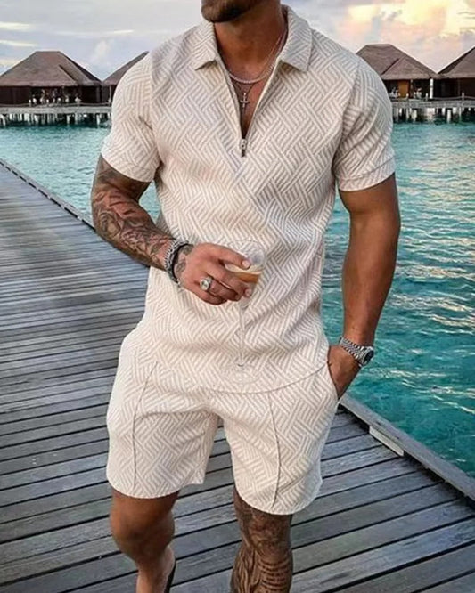 Sommer Strand V ausschnitt Top 2 teilig set für Herren 0
