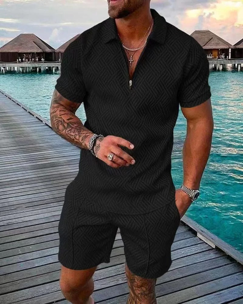 Sommer Strand V ausschnitt Top 2 teilig set für Herren 2