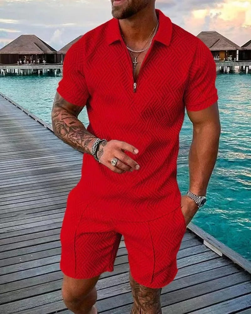 Sommer Strand V ausschnitt Top 2 teilig set für Herren 6