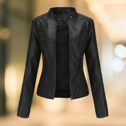 Star - Elegante und schicke Lederjacke mit Stehkragen 2