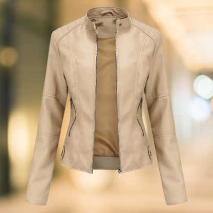 Star - Elegante und schicke Lederjacke mit Stehkragen 3