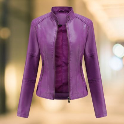 Star - Elegante und schicke Lederjacke mit Stehkragen 4