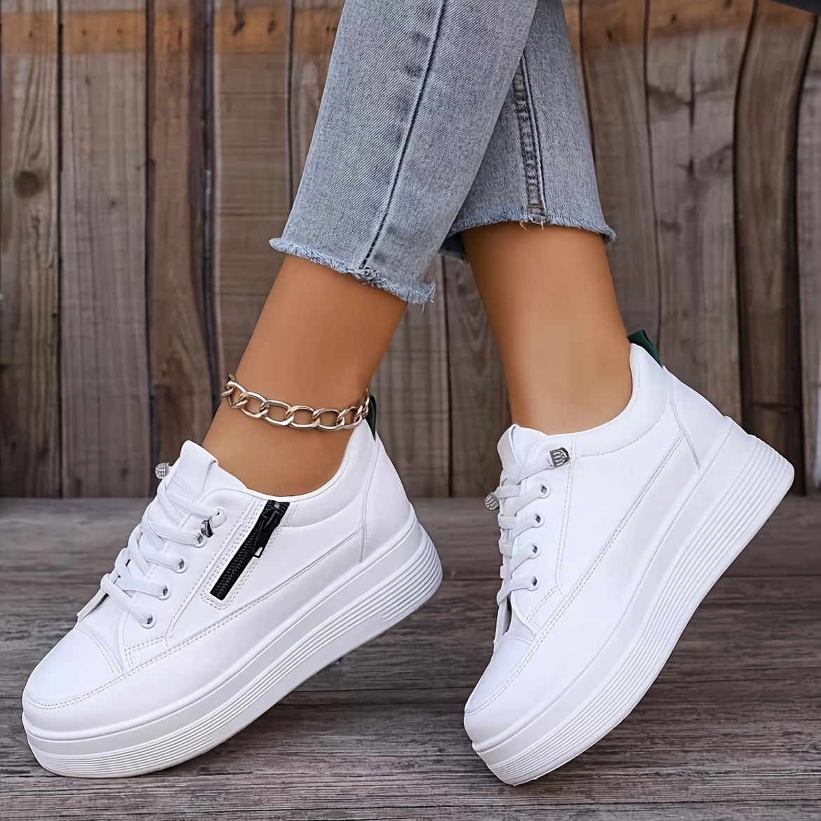 Stilvolle Einfarbige Sneaker für Damen | Perfekt für Alltag 0