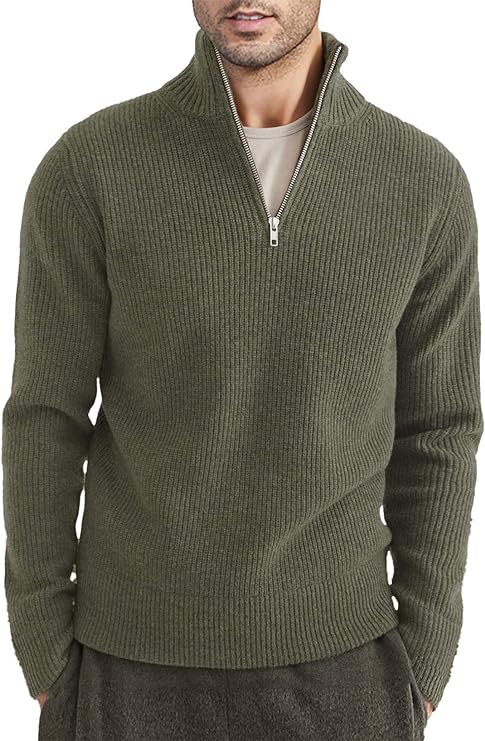 TOMMY - Stylischer Zipper Pullover für Herren (italienisches Design) 0