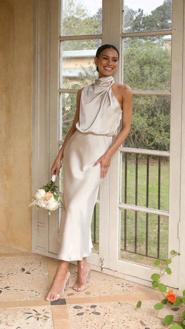 Teresa - Elegantes Satinkleid 0