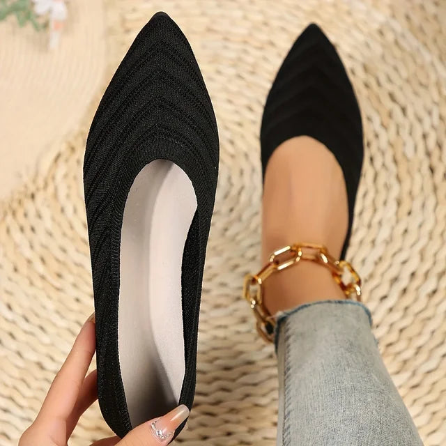 Veronica - Gestrickte Flats mit spitzer Zehe für Frauen 0