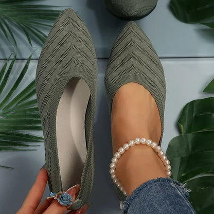 Veronica - Gestrickte Flats mit spitzer Zehe für Frauen 2